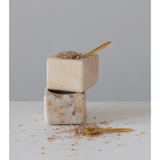 Marble/Sandstone Pinch Pot with Brass Spoon