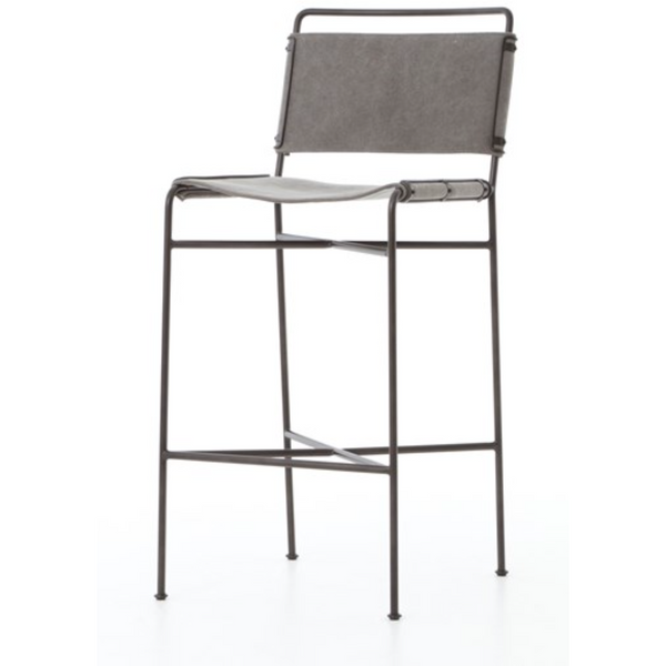 Wharton Bar Stool - Stonewash Grey