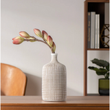 Armadillo Resin Bottle Vase - 10" White