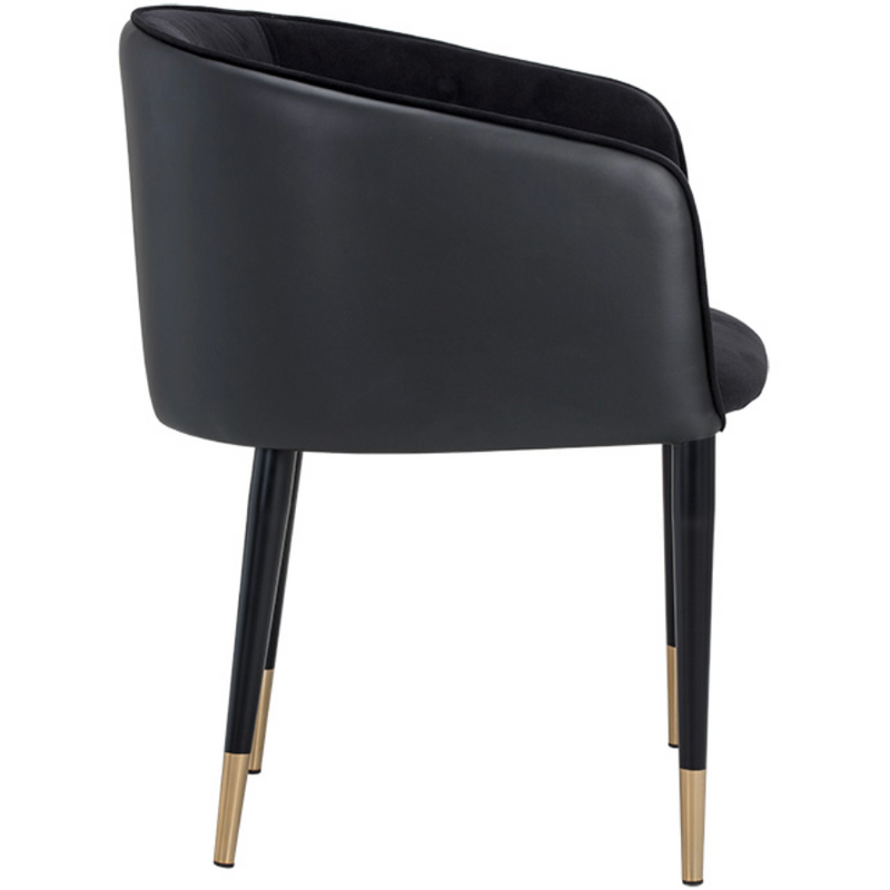 Asher Dining Armchair - Abbington Black / Napa Black