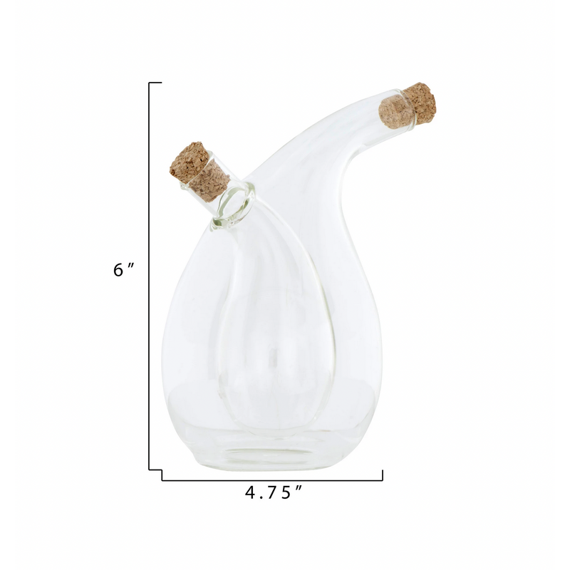 Oil and Vinegar Cruet with Cork Stoppers