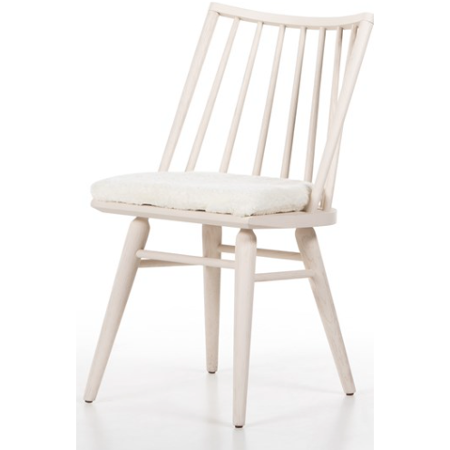 Lewis Windsor Chair in Off White + Cream Shorn Sheepskin