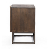 Kelby Cabinet Nightstand - Carved Vintage Brown