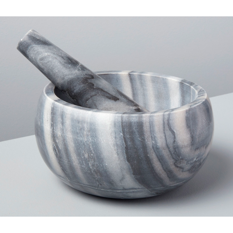Grey Marble Mortar and Pestle