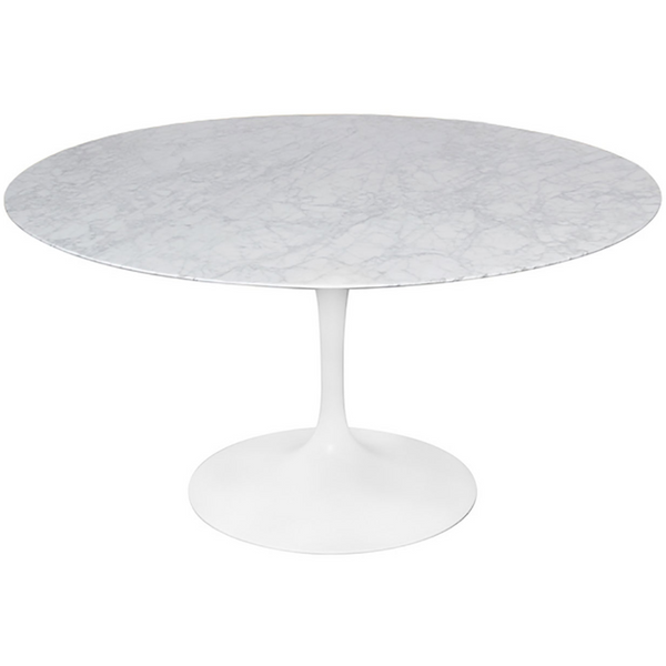 Flute Marble Top Round Dining Table