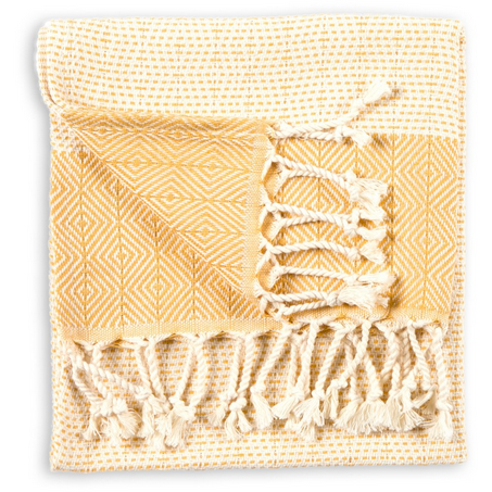 Hand Towel - Lined Diamond - Gold