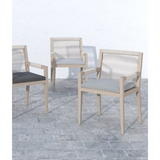 Sherwood Outdoor Dinning Armchair- Stone Grey &amp; Washed Brown