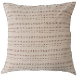 Woven Taupe and Natural Patterned Cushion