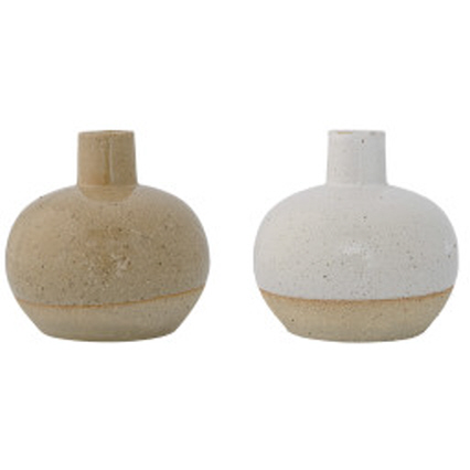 Stoneware Vase With Sand Finish, 2 Colours