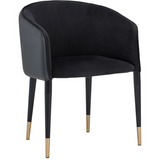 Asher Dining Armchair - Abbington Black / Napa Black