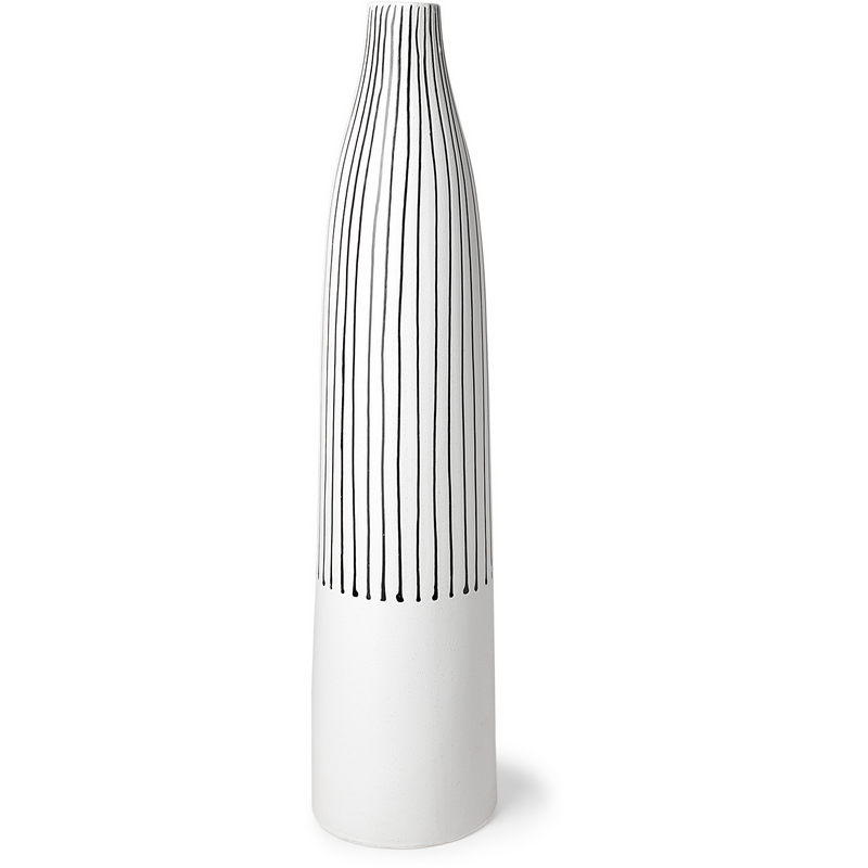 Kiara White Pinstripe Vase