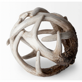 Ramus Brown Antler Shaped Decorative Resin Orb Ball