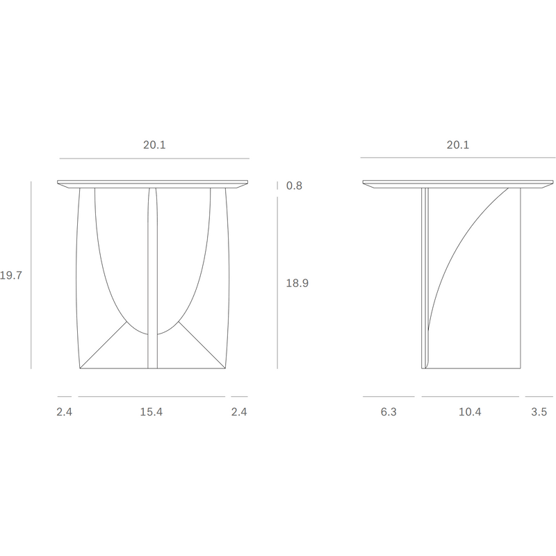 Geometric End Table in Black Oak
