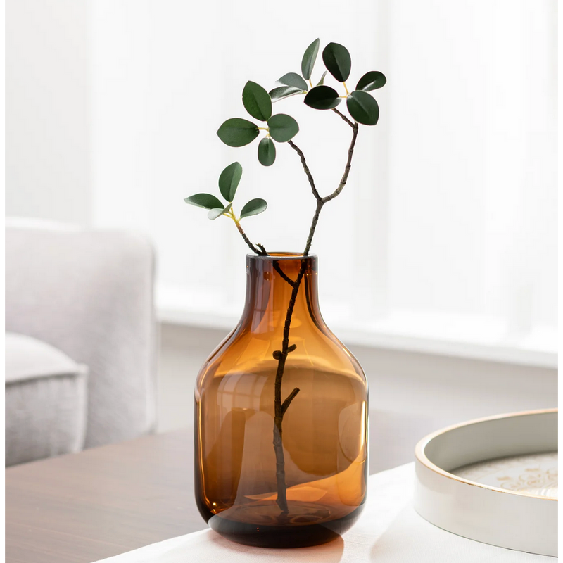 Beau Mini Glass Bottle Vase - Brown