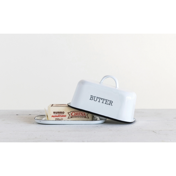 Enameled Butter Dish