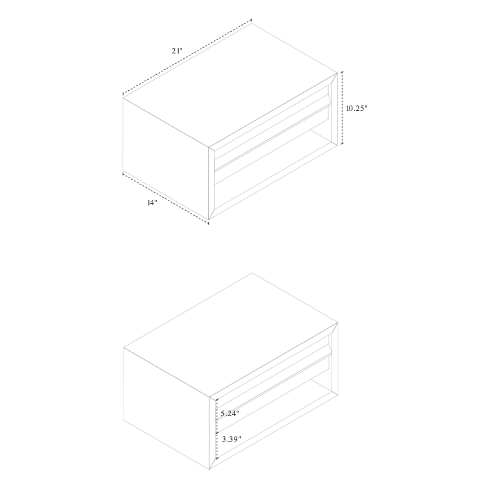 Marcel Open Shelf Floating Nightstand in Oak