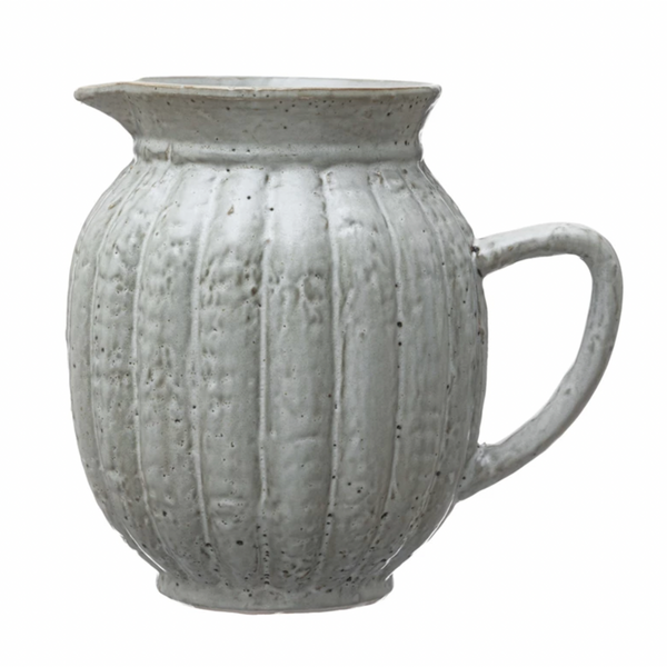 Stoneware Fluted Pitcher