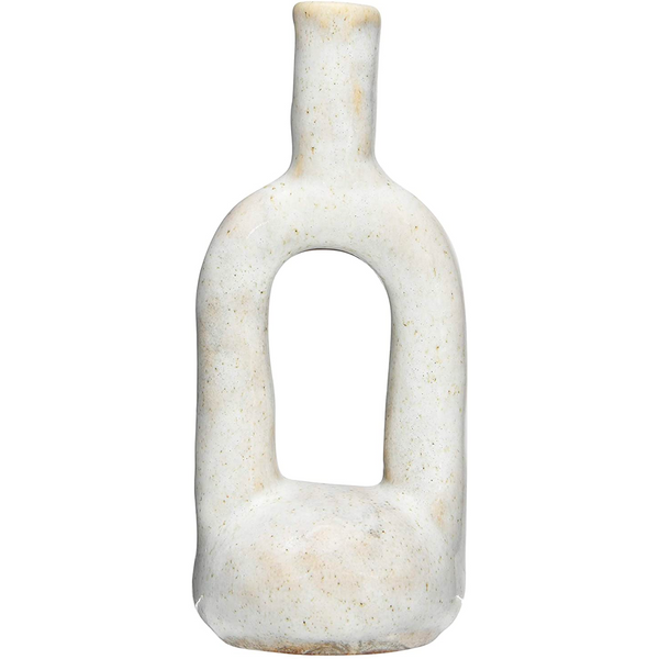 Reactive Glaze White Stoneware Cutout Vase