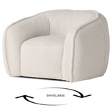 Buffy Accent Swivel Chair in Cream Boucle'