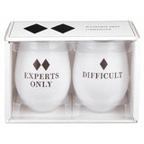 Experts and Difficult Stemless Wine Glasses - Set of 2