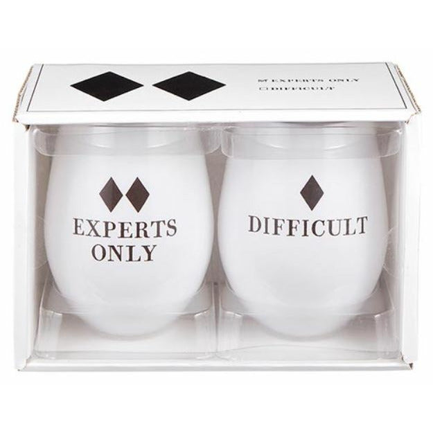 Experts and Difficult Stemless Wine Glasses - Set of 2