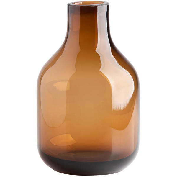 Beau Mini Glass Bottle Vase - Brown