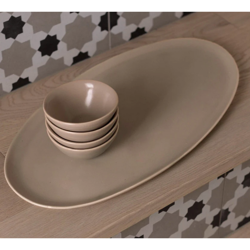 The Oval Serving Platter Desert Taupe