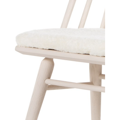Lewis Windsor Chair in Off White + Cream Shorn Sheepskin