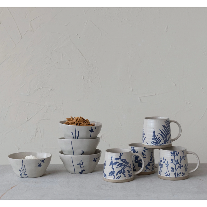 Stoneware Bowl w/ Botanicals