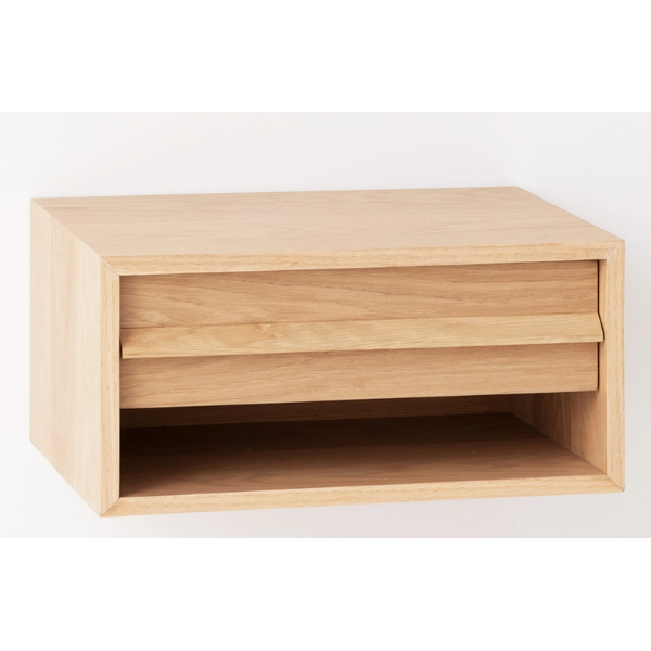 Marcel Open Shelf Floating Nightstand in Oak