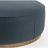 Sinclair Large Round Ottoman - Fresno Cobalt