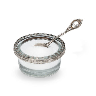 Small Round Salt Cellar with Spoon