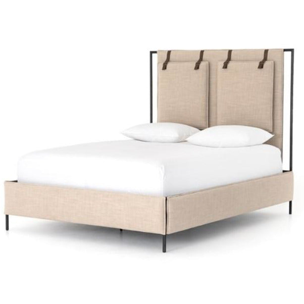 Leigh Upholstered Bed - Palm Ecru