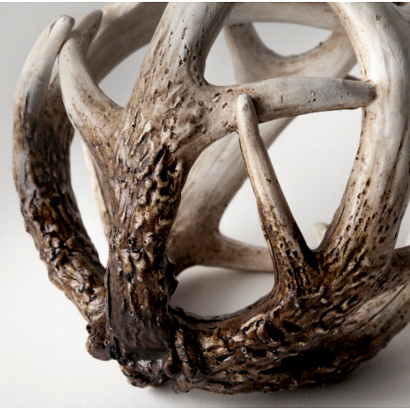 Ramus Brown Antler Shaped Decorative Resin Orb Ball