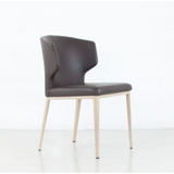 Heather Dining Chair with Natural Imprint Wood Base - Leatherette