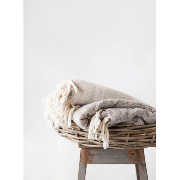 Woven Wool Blend Throw