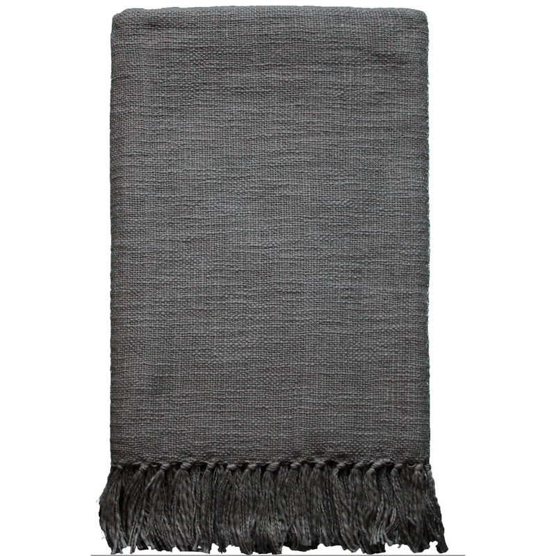 Hand Woven Throw - Steel