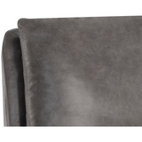 Cardona Swivel Lounge Chair - Gunmetal and Marseille Concrete Leather