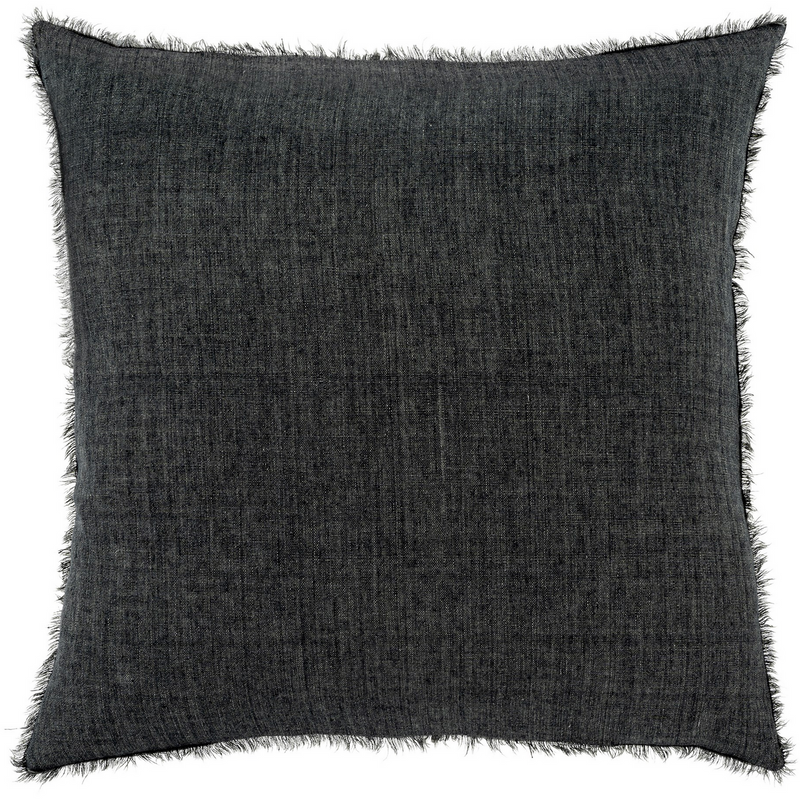 Lina Linen Cushion - Charcoal 24x24