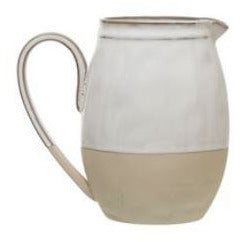 Stoneware Pitcher, Reactive Glaze, White