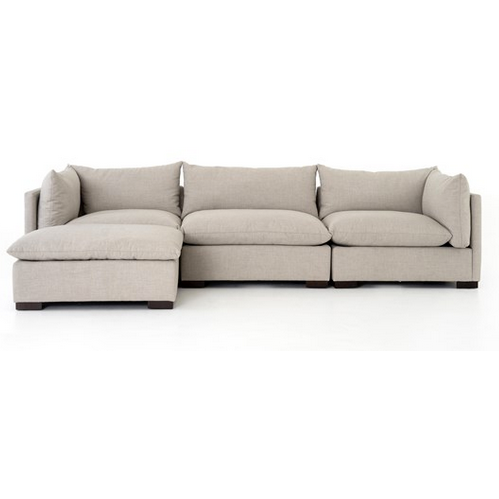 Westwood 3 Piece Sectional with Ottoman in Bennett Moon