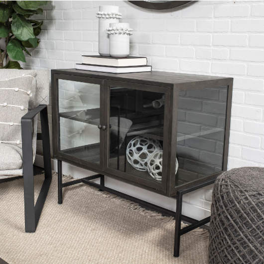 Arelius Accent Cabinet - Black Brown