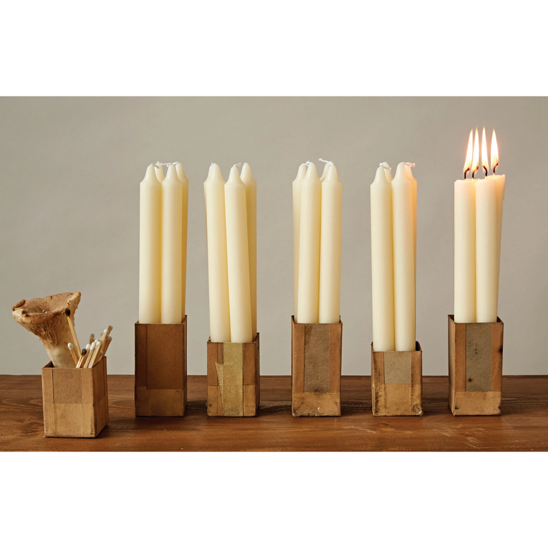 Unscented Taper Candles in Box, Set of 12