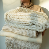 Vallnord Boucle Throw - White