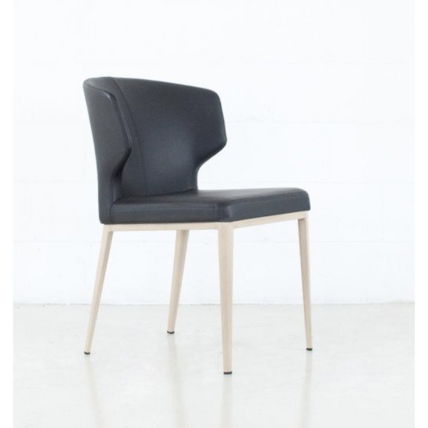 Heather Dining Chair with Natural Imprint Wood Base - Leatherette