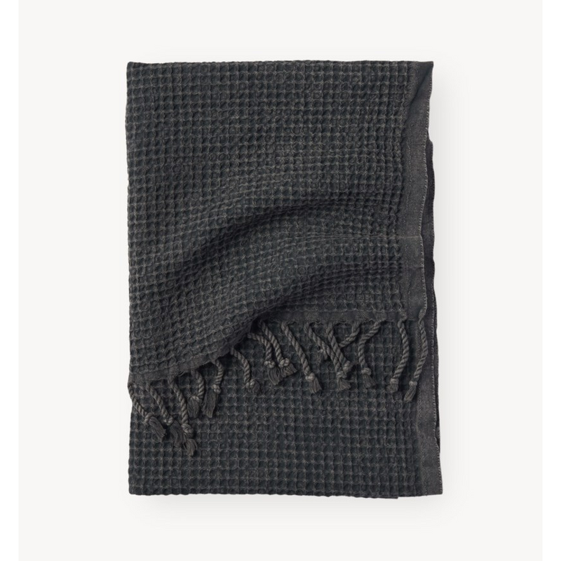 Stonewashed Waffle Hand Towel - Charcoal