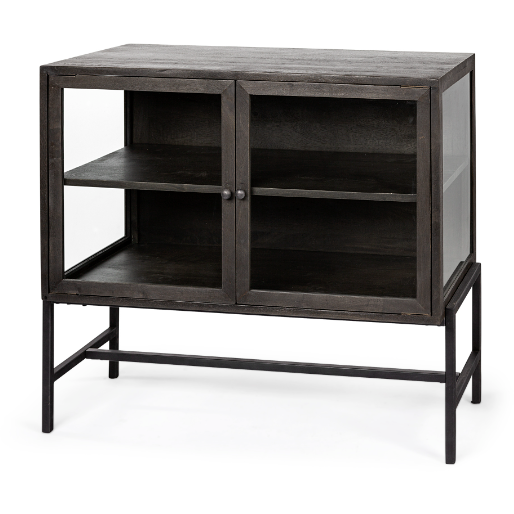 Arelius Accent Cabinet - Black Brown
