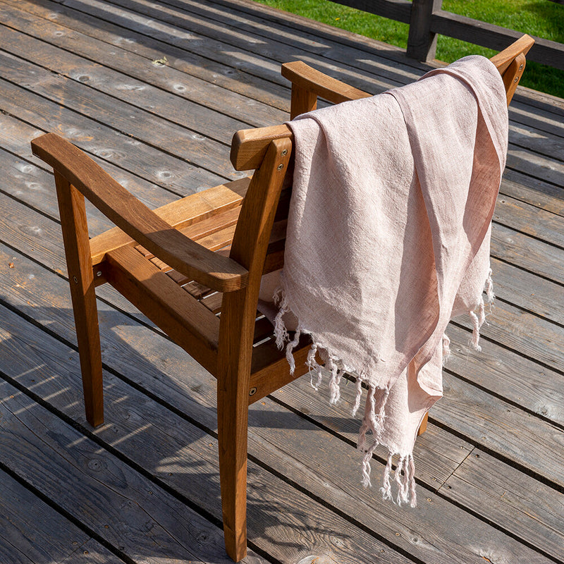 Lina Linen Throw - Dusty Rose