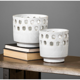 Clarissa Set of Two Hollow Pattern Vases