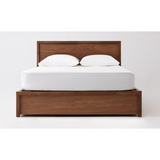 Marcel Walnut 6 Drawer Queen Storage Bed with Metal Slats